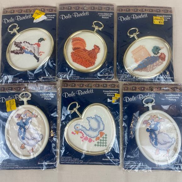 Vintage 1987 Dale Burdett Cross Stitch Kit Picture Frame Duck Goose Hen - Picture 1 of 8